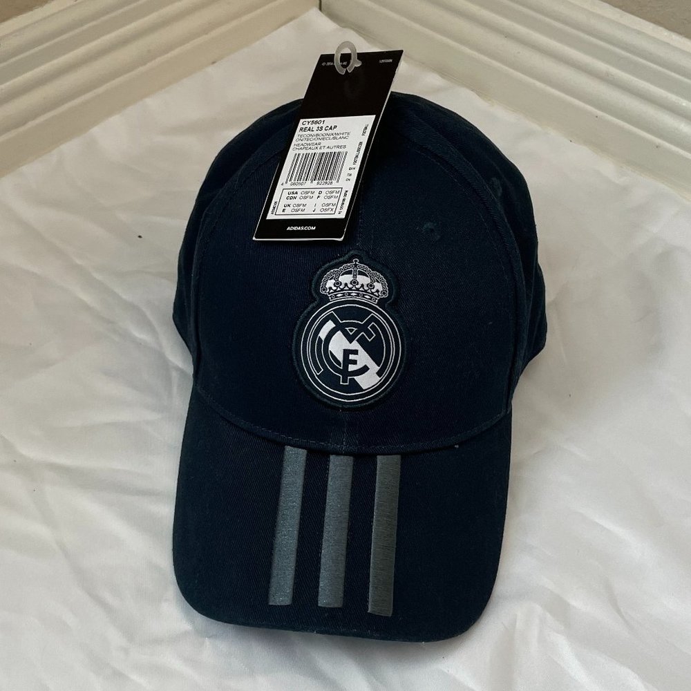 Real Madrid Adidas 3-Stripes AWAY Cap (Hat) Brand NEW w/Tags One Size Fit Blue
